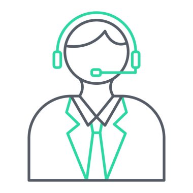 Çağrı merkezi simgesi. Web tasarımı için müşteri hizmetleri vektör simgelerinin düz çizimi