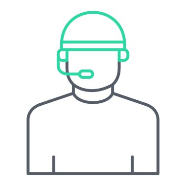 Maske takan adam. Tıbbi işçi vektör illüstrasyonunu özetle. izole edilmiş sınır biçimi