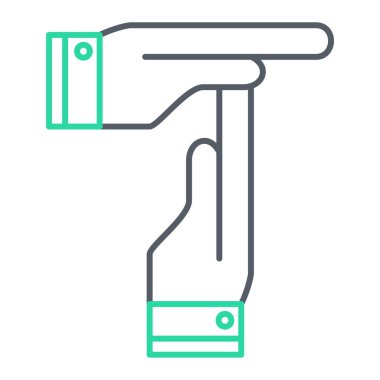 Çivi pompası ikonunu tutan bir el. taslak temizleme aracı vektör çizgisi