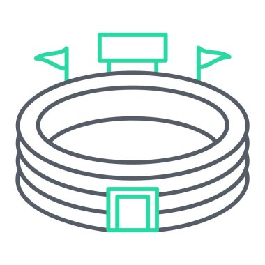Spor stadyumu ikonunun vektör illüstrasyonu