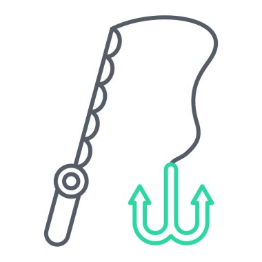 Balık kancası ikonu. ağ için halat vektör simgelerinin özet çizimi