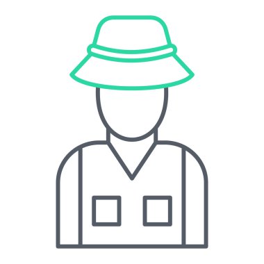 Beyaz arka planda yalıtılmış çiftçi simgesi vektörü 