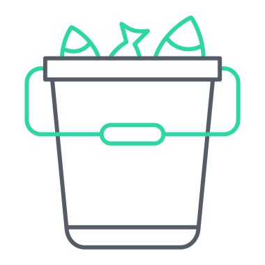 Balık dolu bir kovanın vektör çizimi