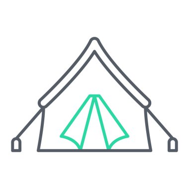 Çadır ikonu. Web için turist kampı ikonlarının basit bir gösterimi