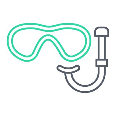 Tüplü dalış ikonu. Web için şnorkel vektör simgelerinin özet çizimi