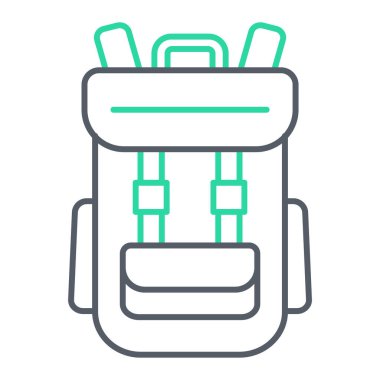 Sırt çantası simgesi. Web için kamp çantası vektör simgelerinin özet çizimi