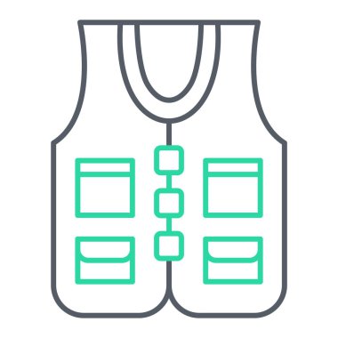 Yelek ikonu. Web için kıyafet vektör simgelerinin özet çizimi