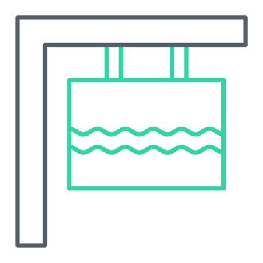 yüzme havuzu ikonu vektör illüstrasyonu