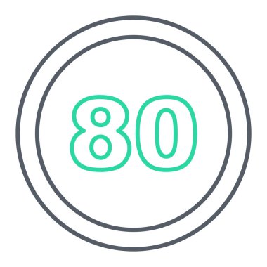 Sekiz numaralı simge. Web sayfası veya mobil arayüz için tek bir basit düz resimleme.