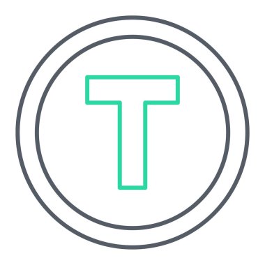 Moda biçimi izole edilmiş arkaplanda t harfi simgesi