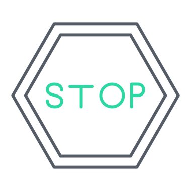 dur işareti simgesi, vektör çizimi