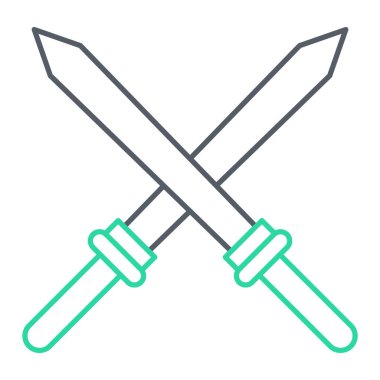 Kılıç simgesi. Web için ortaçağ bıçak vektör simgelerinin özet çizimi