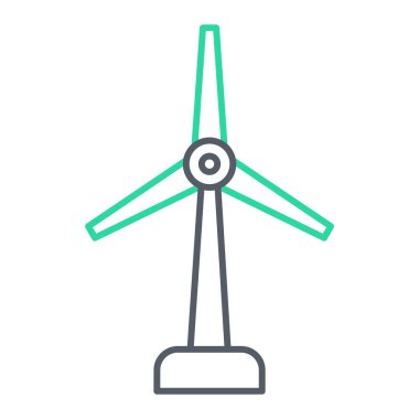 Rüzgar türbini ikonu. Web için yel değirmeni vektör sembolünün özeti