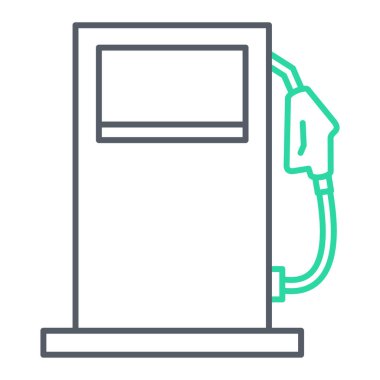 Benzin istasyonu ikonu. Web için benzin pompası vektör simgelerinin özet çizimi