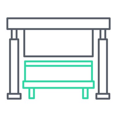 Web ve mobil uygulama tasarımınız için beyaz arkaplanda izole edilmiş bank simgesi vektörü, sandalye logosu konsepti