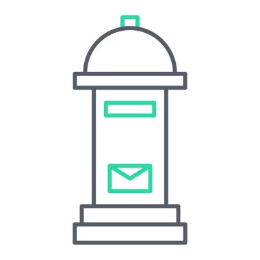 posta kutusu çizgisi simgesi, vektör illüstrasyonu