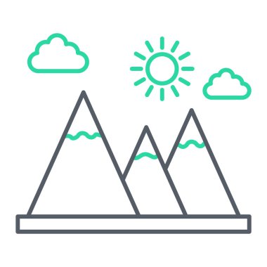 Düz bir dağ ikonu. vektör illüstrasyonu.