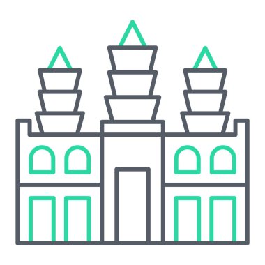 Beyaz arkaplanda izole edilmiş taslak biçimli bina simgesi. seyahat sembolü