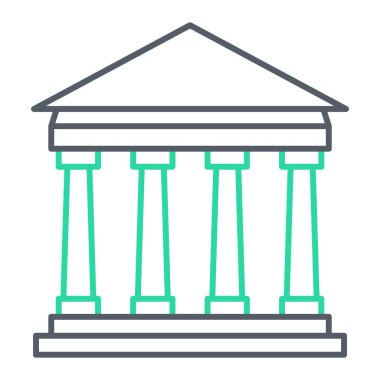 Banka binası simgesi beyaz arkaplanda izole edilmiş. din sembolü