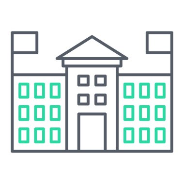 Bina. Web simgesi basit illüstrasyon