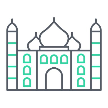 Taç mahal simgesi, vektör illüstrasyonu