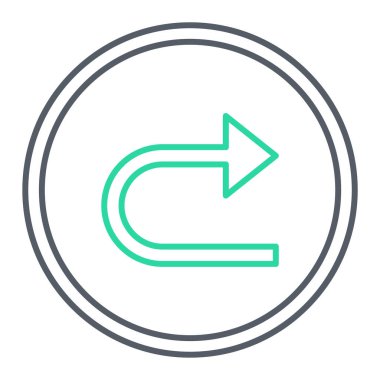 Web, mobil ve bilgi grafikleri için ok çizgisi simgesi. Şeffaf arkaplanda izole edilmiş beyaz vektör doğrusal düğmesi