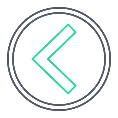 Sol ok simge vektör çizim