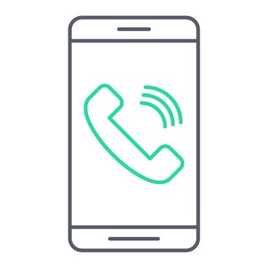 Telefon çağrı ikonu. Web için telefon ahizesi vektör simgelerinin basit çizimi