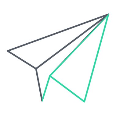 Kağıt uçak ikonu. vektör illüstrasyonu