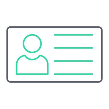 Kimlik kartı simgesi, vektör illüstrasyonu