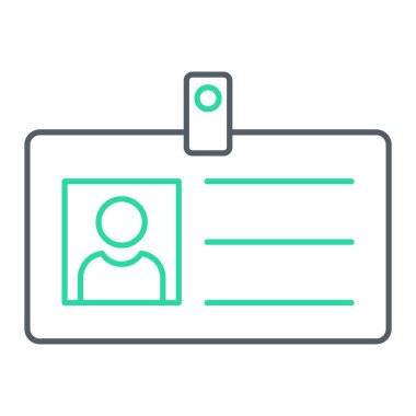 Kimlik kartı simgesi, vektör illüstrasyonu