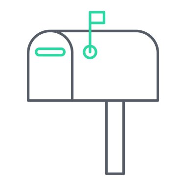 Posta kutusu simgesi. Web için posta vektör simgelerinin özet çizimi