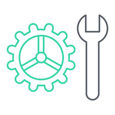 İngiliz anahtarı ve tornavida vektör simgesi.