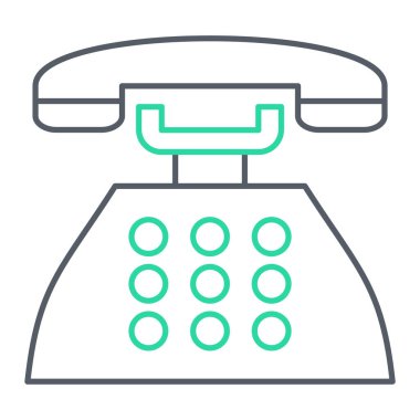 Eski retro telefon alıcısı simgesi. özet telefon sabit hat sembolü çizimi.