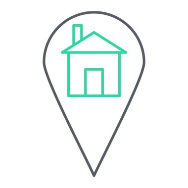 ev simgesi vektörü web ve mobil uygulama tasarımınız için beyaz arkaplanda izole edildi, konum logosu kavramı