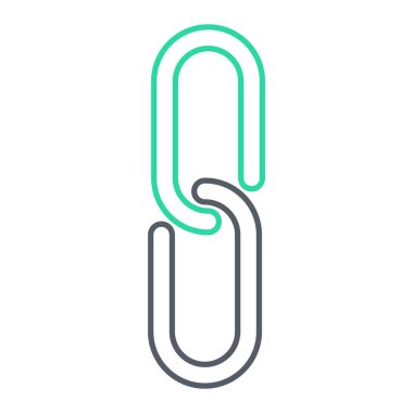 Tek izole edilmiş klip simgesinin vektör illüstrasyonu