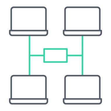 ağ paylaşım çizgisi simgesi, vektör illüstrasyonu