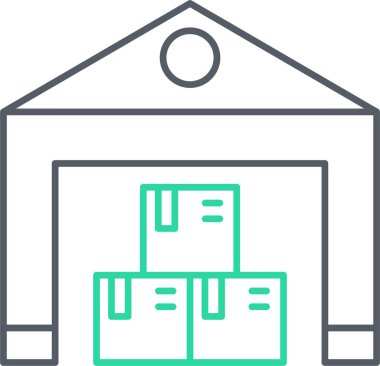 Depo. Web simgesi basit illüstrasyon