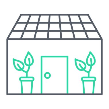 Enerji ve bitki çizgisi ikon vektörü. İnce çizgi işareti. izole edilmiş sınır sembolü çizimi