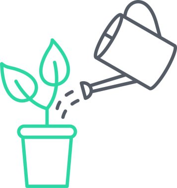 Bahçe tenceresi ve bitkiyle sulama tenekesi