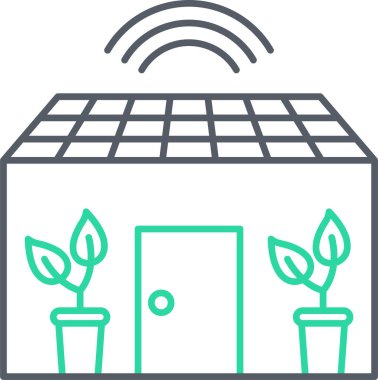 eko teknoloji çizgi vektör simgesi