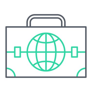 seyahat valizi ikon vektörü. Evrak çantası ve bavul tabelası. izole edilmiş sınır sembolü çizimi