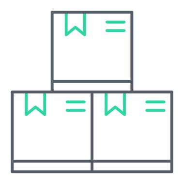 Kutular ve karton vektör illüstrasyon tasarımı içeren kutu