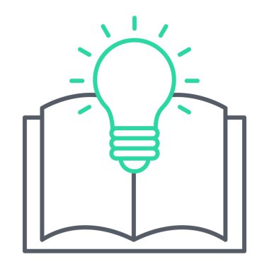 Ampul simgesi vektör illüstrasyon tasarımı içeren kitap