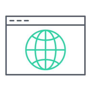 tarayıcı simgesi vektör illüstrasyonu