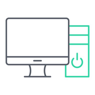 Bilgisayar monitörü simgesi. vektör illüstrasyonu