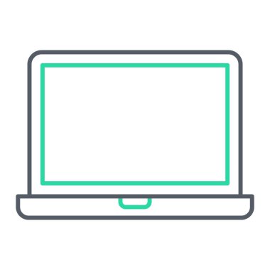 Dizüstü bilgisayar simgesi vektör çizimi