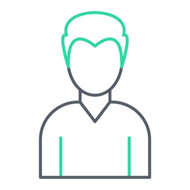 sakal avatar karakter vektör çizim tasarımı olan adam