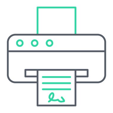 Web ve mobil uygulama tasarımınız için beyaz arkaplanda izole edilmiş yazıcı simgesi vektörü, pano logosu konsepti