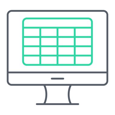 Bilgisayar monitörü simgesi. vektör illüstrasyonu